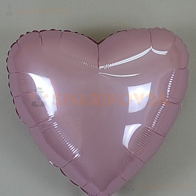 Шар (18''/46 см) Сердце, Розовый, Макарунс
